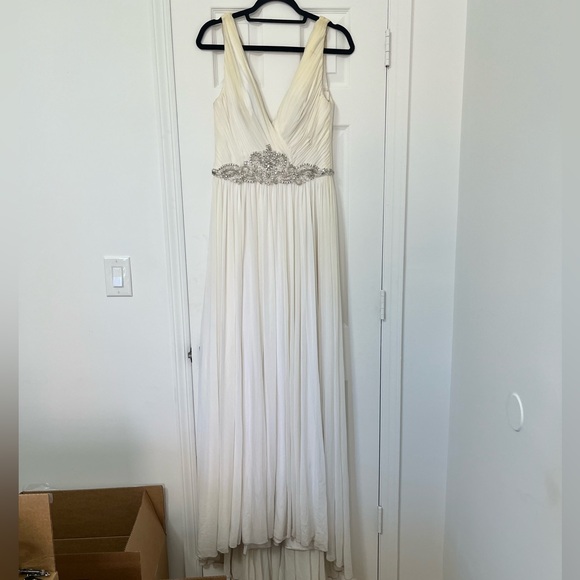 Demetrios Floor Length Grecian Maxi Wedding Gown Chiffon - Picture 4 of 7